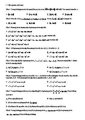 Đề ôn tập Chương III môn Hình 12